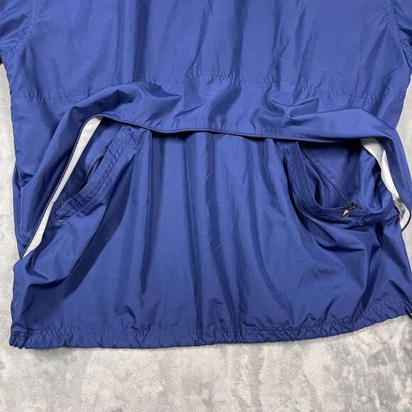 Vintage 90's ADIDAS 1/4 Button Navy Blue Pullover Windbreaker Jacket Mens Large - Picture 9 of 11